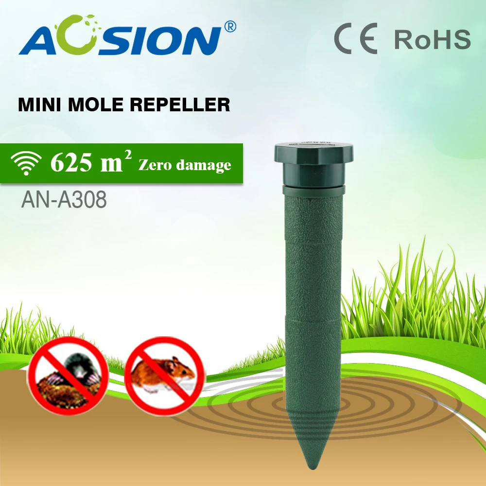 

4 pcs Aosion outdoor Garden Lawn use battery sonic rodent vole groph moles repeller repellent
