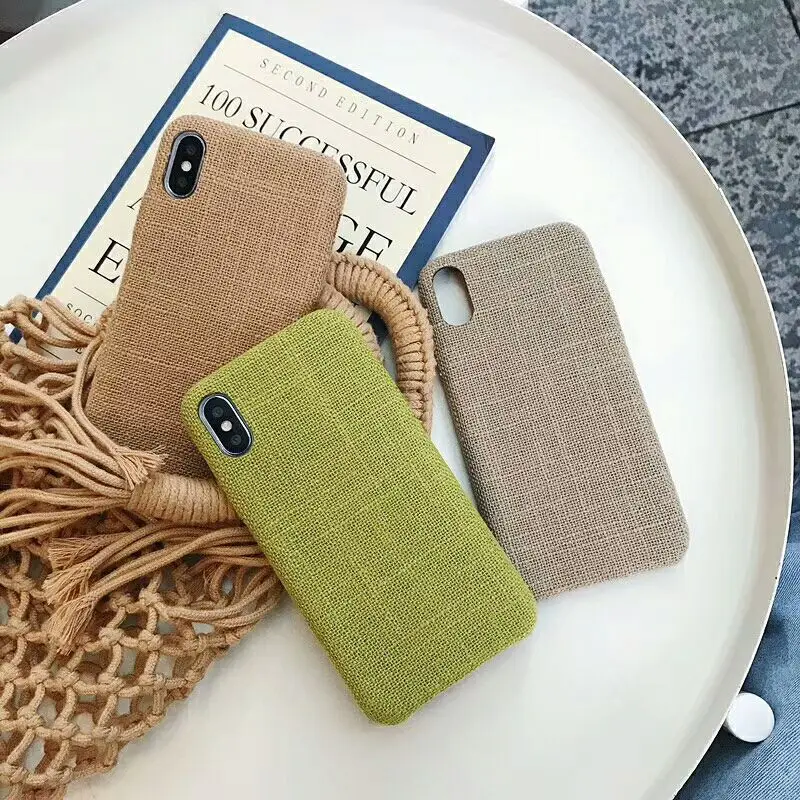 Задняя крышка с рисунком мешковины для iPhone 6 6s 7 Plus чехлы милым мультяшным чехол X 8