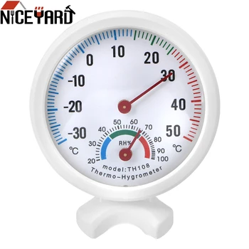 

NICEYARD Clock-shaped Round Temperature Humidity Meter Gauge Wall-mounted 2 in 1 Thermometer Hygrometer Mini Measuring Tool