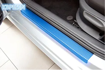 

Car Styling Auto Carbon Fiber Door Sill Scuff Anti-Scratch Sticker for fiat punto 500 bravo freemont stilo panda accessories