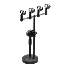 Настольный вертикальный микрофон двойной кронштейн микрофон 4 головки клип 4 держатель микрофона патрон NB-214