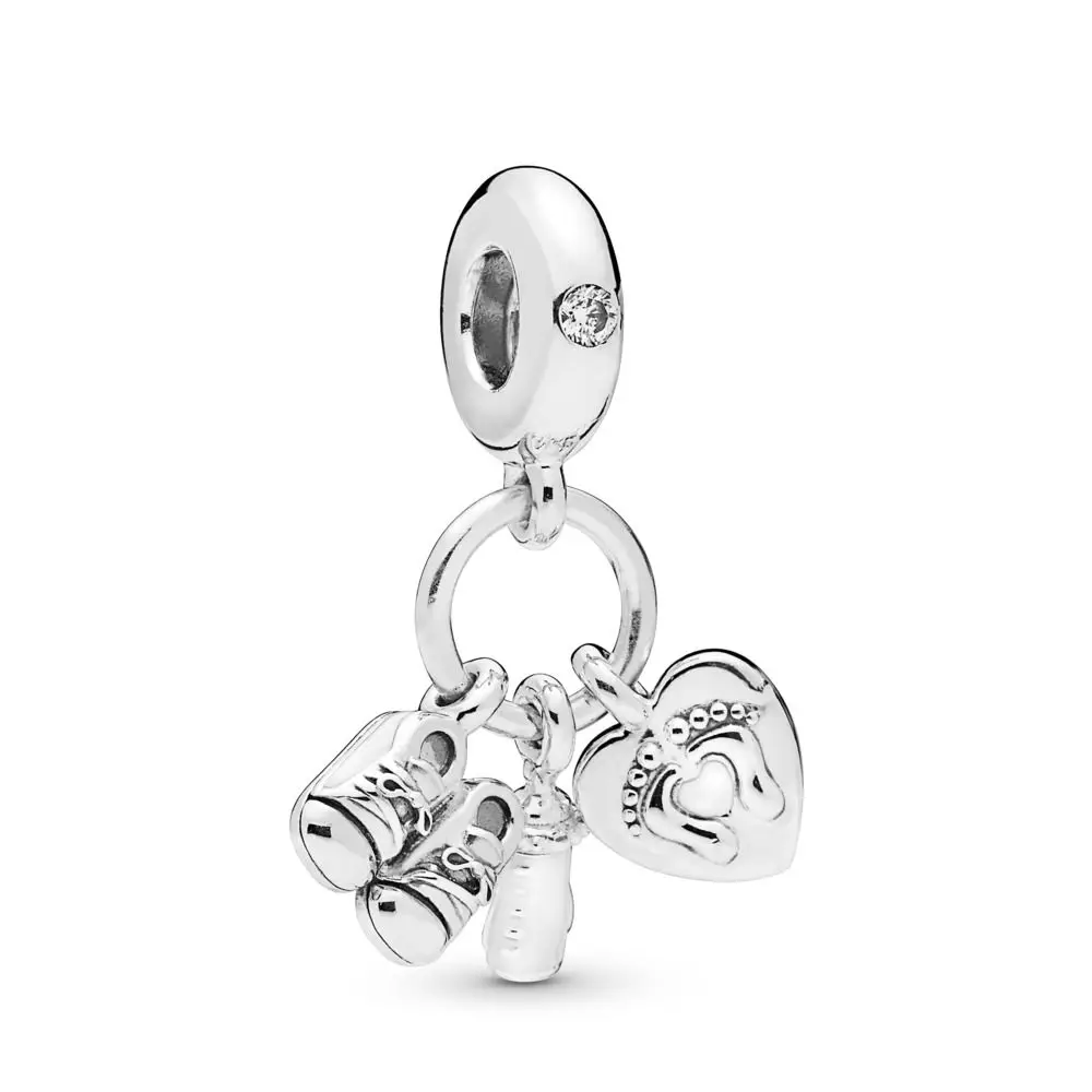 

2019 Mother Day Real 925 Sterling Silver Bead My Little Baby Dangle Charm Fit Original Women Pandora Bangle Bracelet DIY Jewelry