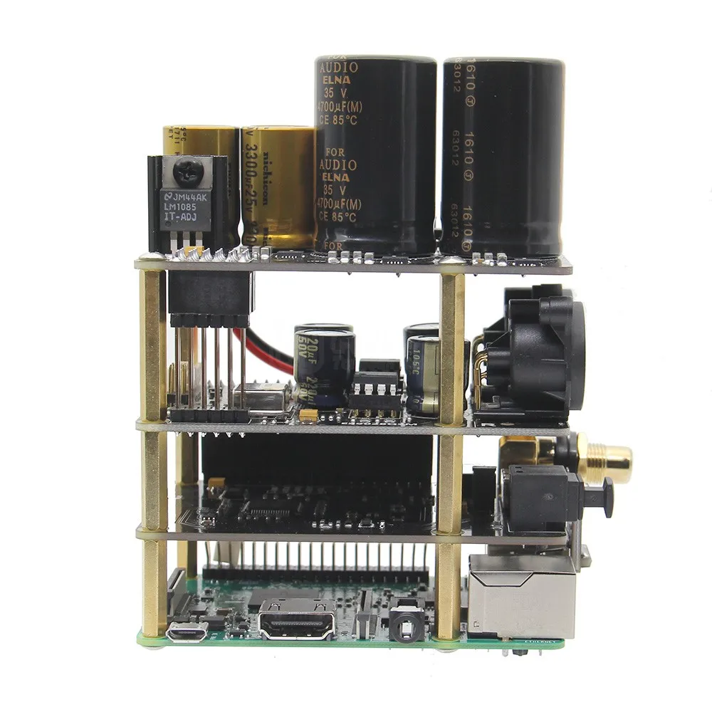 Raspberry Pi X20-XLR Hifi аудио комплект(X20-XLR ES9028Q2M плата+ X10-I2S плата+ X10-PWR блок питания