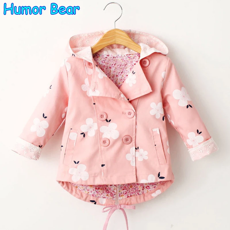 

Humor Bear 2017 spring&Autumn Kids Jackets Clothes Children Jackets Girls Outerwear Long Sleeve Jacket printing Princess Coat