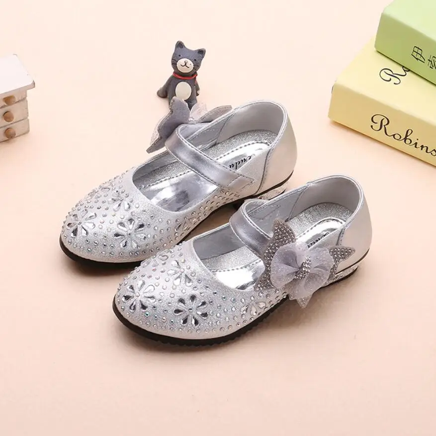 Обувь для девочек, новая весенняя и Осенняя обувь со стразами, Корейская обувь принцессы с блестками, детская танцевальная обувь