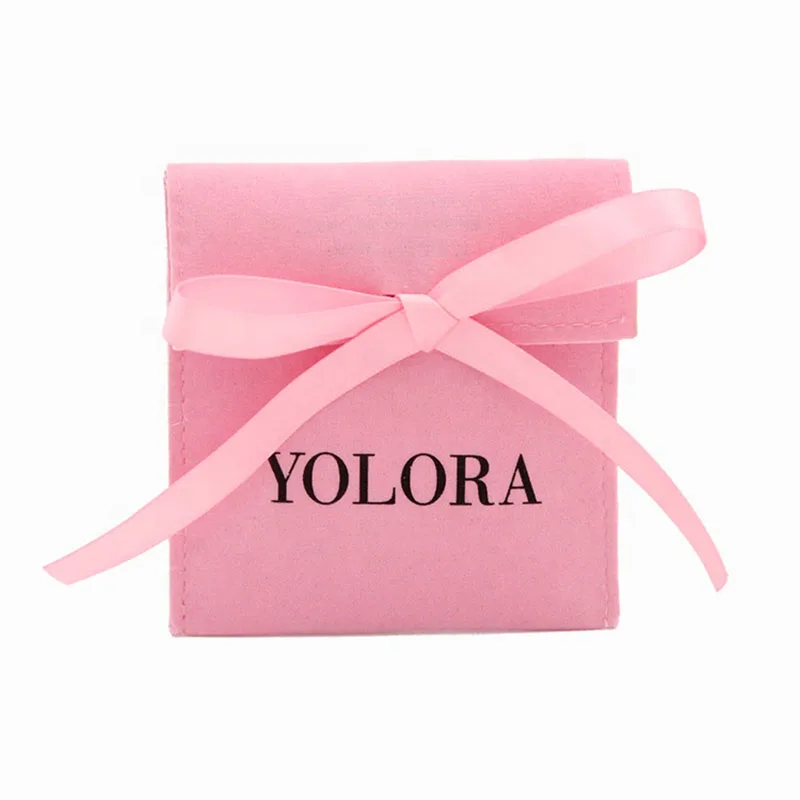 500 шт./лот, Таможенный логотип, шнурок, розовый конверт, бархатный лоскут, Ювелирная упаковка, Сумка с бантом