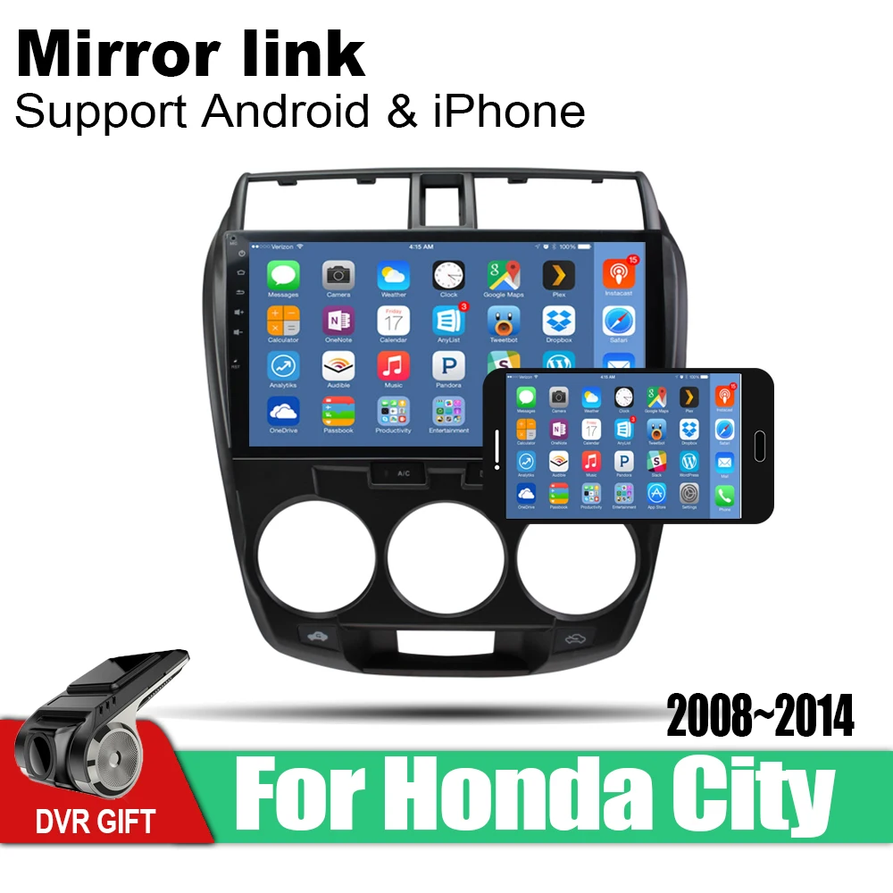 Perfect ZaiXi 10.1 Inch 2Din Android Car Radio Wifi Autoradio HD 1024600 Tochscreen GPS Multimedia Player For Honda City 2008~2014 5