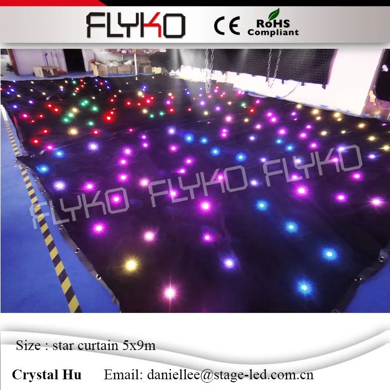 

Protable led star curtain foldable led star cloth 5mx9m professionally designed 30 sets of programs led star decoration wall
