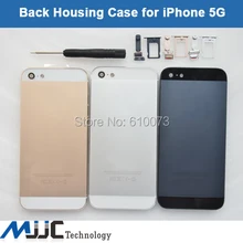 For iPhone 5 Back Case Housing Back Battery Cover Middle Frame Metal Back Housing Battery Door Replacement part Free Tool