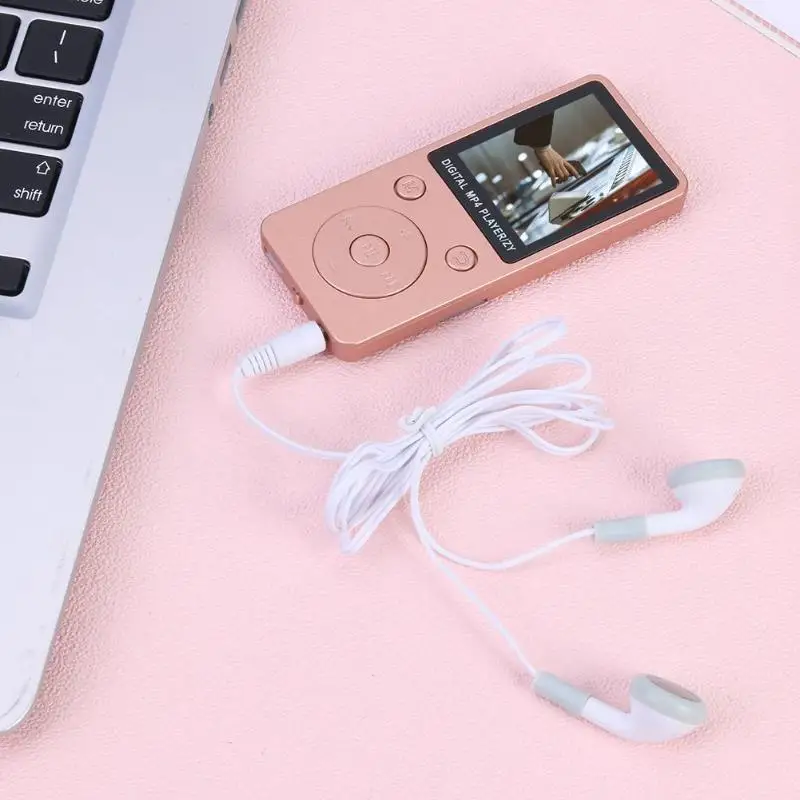 1.8 inch MP3 MP4 Music Player E-Book FM Radio Support 32G TF Card with Games Matte Material Body Non-Slip Feel Simple Style
