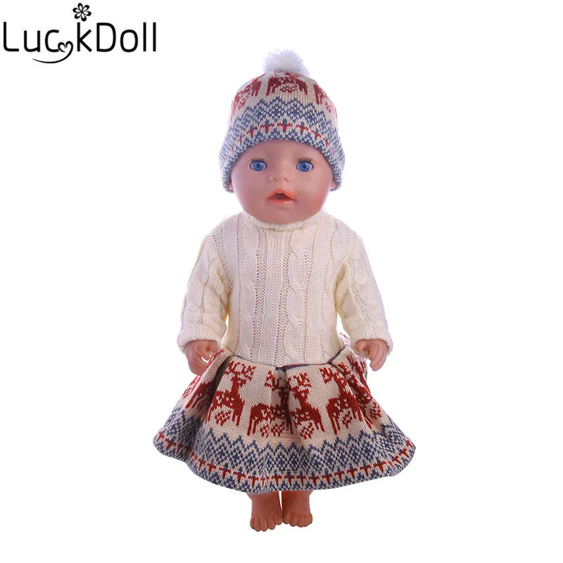 Luckdoll одежда вязаная рубашка 7 шт./стиль подходит для 43 см кукла аксессуары Детский Рождественский подарок для selec n966-n1486