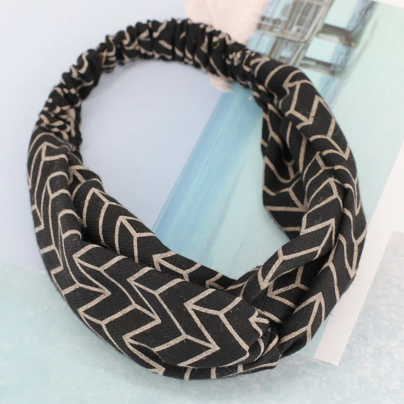 3 шт./лот геометрический узор в полоску для девочек Hairbands Эластичный Тюрбан Топ узел стрелка полосатый ободки для волос для Для женщин