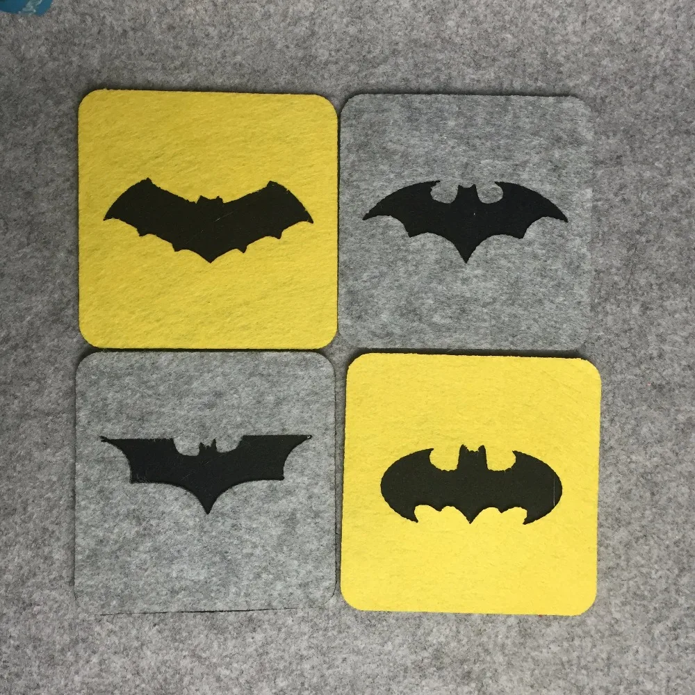 

8 pcs Batman successive dynasties Classic Superhero Square Felt Coaster Cup mats Cartoon Pad supply fabric