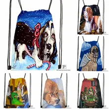 Пользовательские собаки играющие покер походная сумка на шнурке для мужчин и женщин милый рюкзак дети ранец(черная спина) 31x40 см#180531-01-36