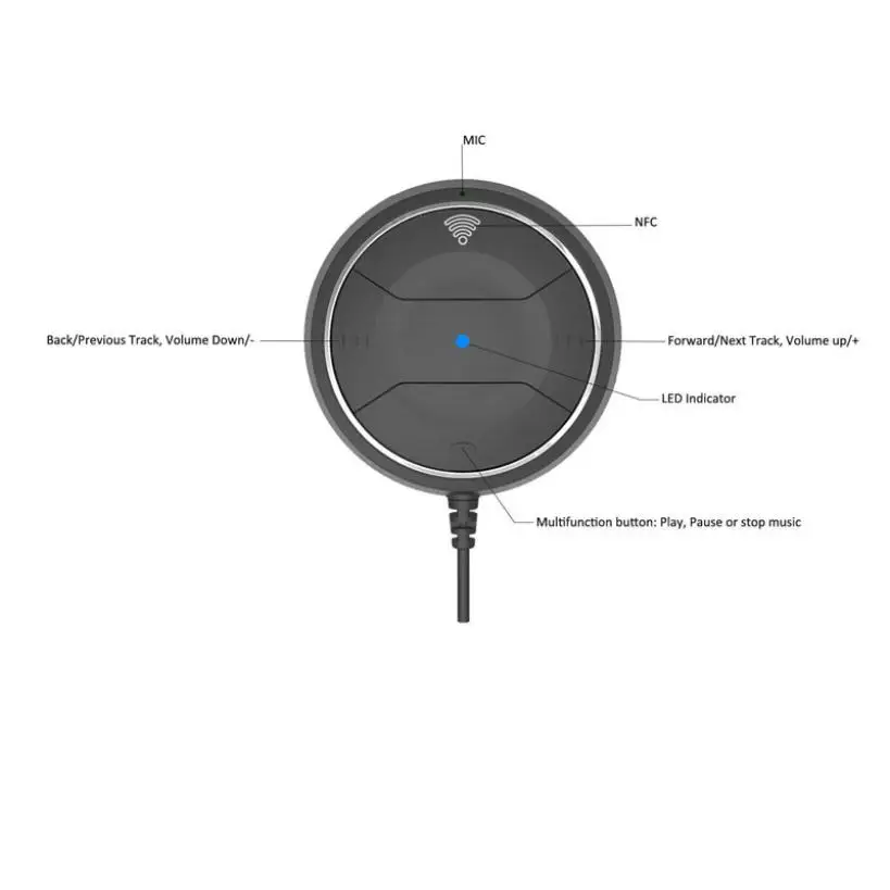 Автомобильный комплект громкой связи Bluetooth NFC AUX для Смартфона MP3/4 Беспроводной