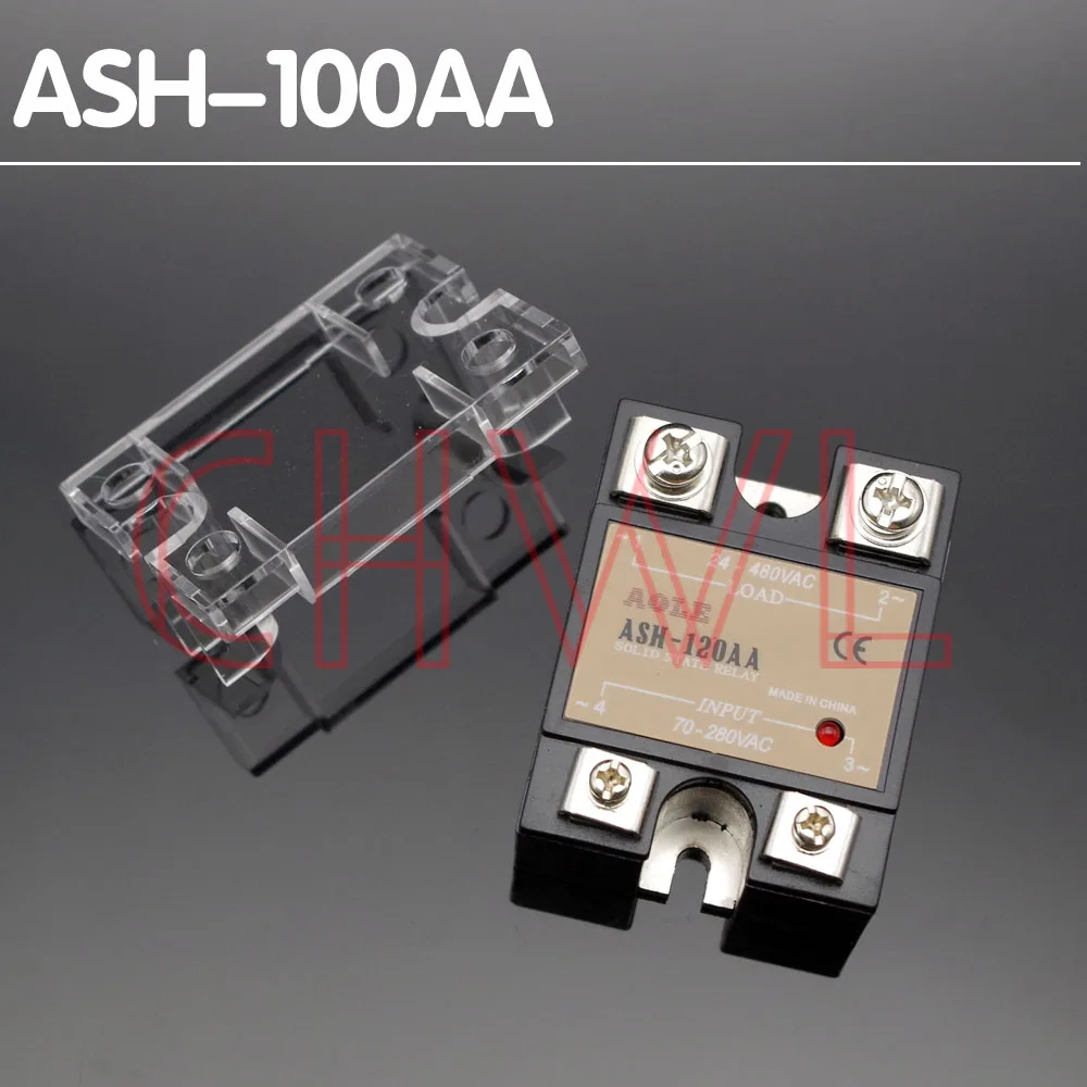 1 шт. твердотельный релейный модуль ASH-100AA 100A 70-280VAC вход 24-480VAC Выход Бесплатная