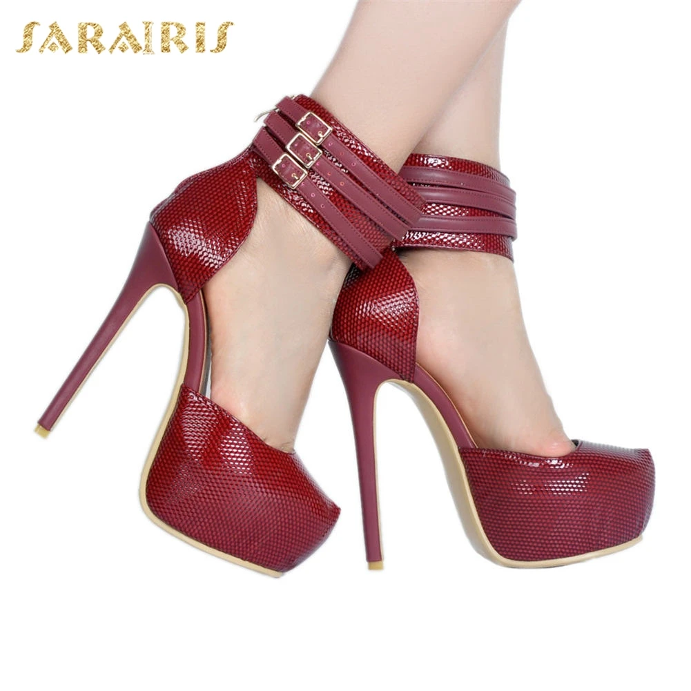 

Sarairis Brand Design Sexy Size 35-47 Party Wedding ankle-strap Women Shoes High Heels Platform Shoes Woman Pumps Women Sandals