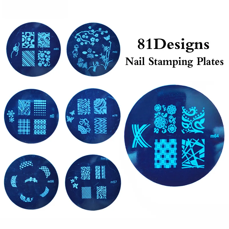 Nail Art Stamp Stencil Stamping Template Plate Set Tool Stamper Design