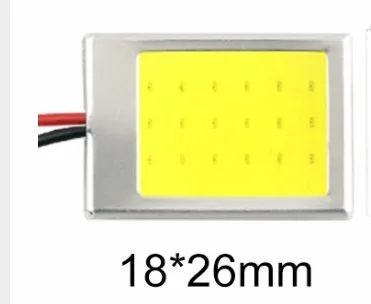 1 Piece W5W T10 C3W C5W C10W BA9S Festoon LED COB LED Panel Dome Lamp Auto Car Interior Reading Plate Light Ceiling Wired Lamp - Испускаемый цвет: 18x26mm