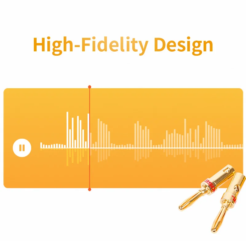 Choseal 24K Gold-plated Copper Banana Plug Connector Speaker Adapter Screw Audio Connectors  (2)