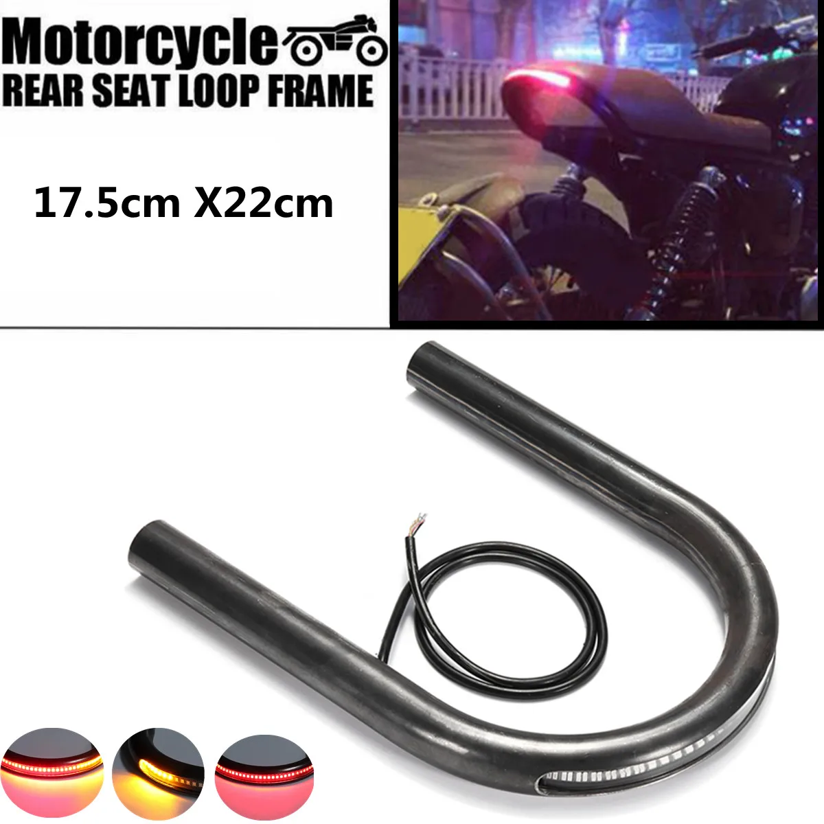 

175mm Motorcycle Seat Frame Hoop Tracker End For Cafer Racer Large CC Bike For Honda CB For Yamaha XS