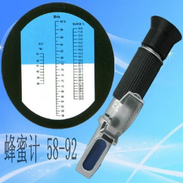 Misuratore Portatile 58-92% Rifrattometro Speciale Miele Rifrattometro Brix Rilevamento Umidità Baume