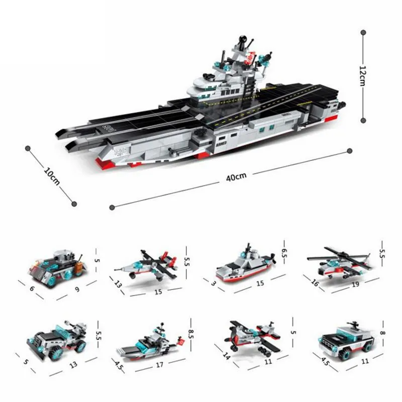 1406 New 643pcs 8 in 1 Arrival Nuclear Power Aircraft Ship DIY Building Blocks Kit Legoings Toys Kids Birthday Christmas Gifts 1406 New 643pcs 8 in 1 Arrival Nuclear Power Aircraft Ship DIY Building Blocks Kit Legoings Toys Kids Birthday Christmas Gifts
