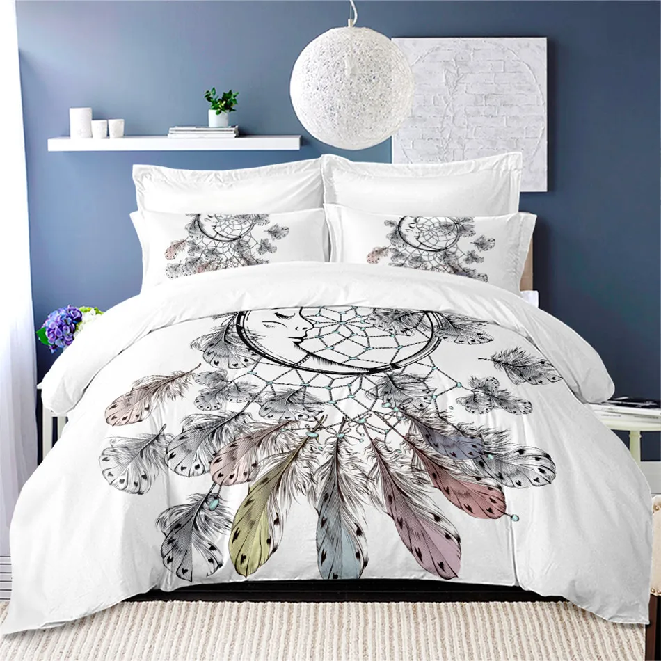 Dream Catcher Bedding Set Feather Duvet Cover Set King Queen