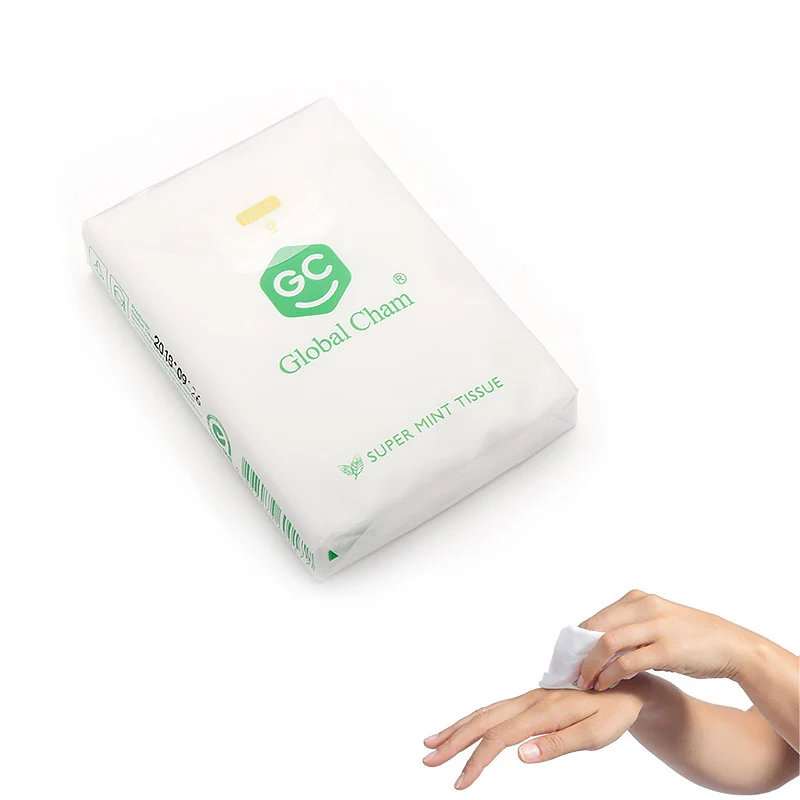 

1 Small Pack Peppermint Pocket Napkin Tissue Handkerchiefs Paper Anti-motion sickness For Personal Care Office Decoration