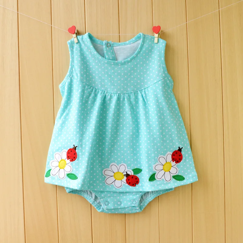 2017 Summer Baby Girls Rompers 100 Cotton Newborn Clothing Sets Cute Kids Clothing Roupa Infant