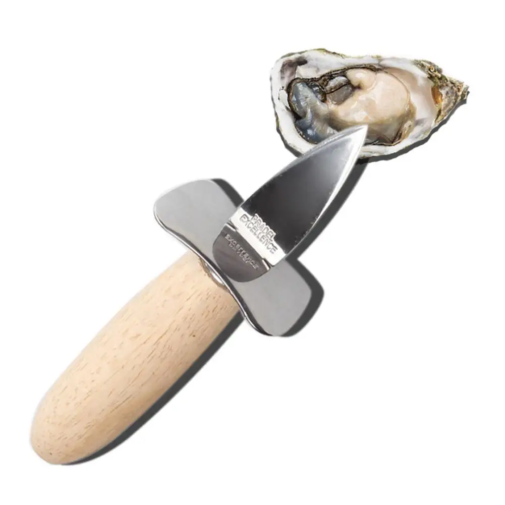 

1pc Stainless Steel Wooden Handle Oyster Knife Sharp-edged Shucker Shell Seafood Opener Tool Multifunction Utility Kitchen Tools