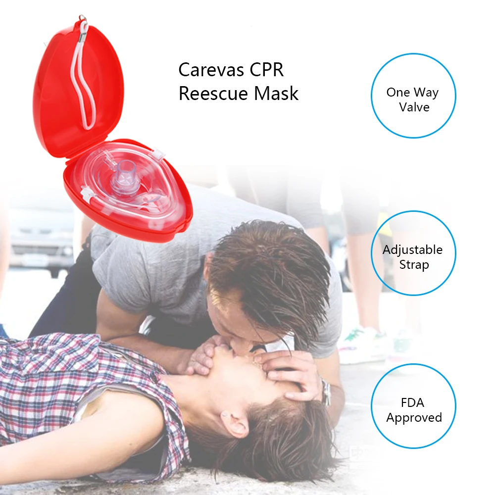 Carevas CPR маска CPR спасательные маски Карманный реаниматор односторонний клапан CPR уход за кожей лица Sheild первой помощи поставки одобрено FDA