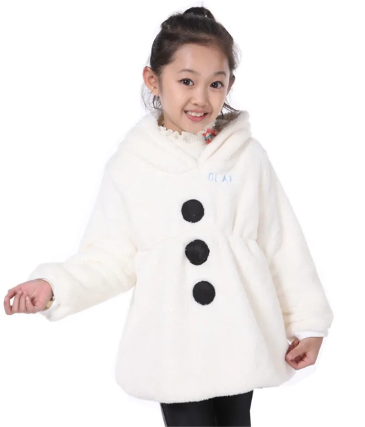 Зимнее пальто для девочек зимние куртки детская зимняя парка для девочек Белая теплая куртка с капюшоном и отстегивающейся шапочкой с вышивкой из мультфильмов для детей от 1 до 6 лет