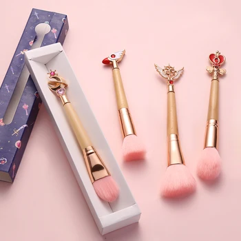 Aesthetic Pastel Kawaii Sailor Moon/Cardcaptor Sakura Makeup bamboo Brushes Bamboo