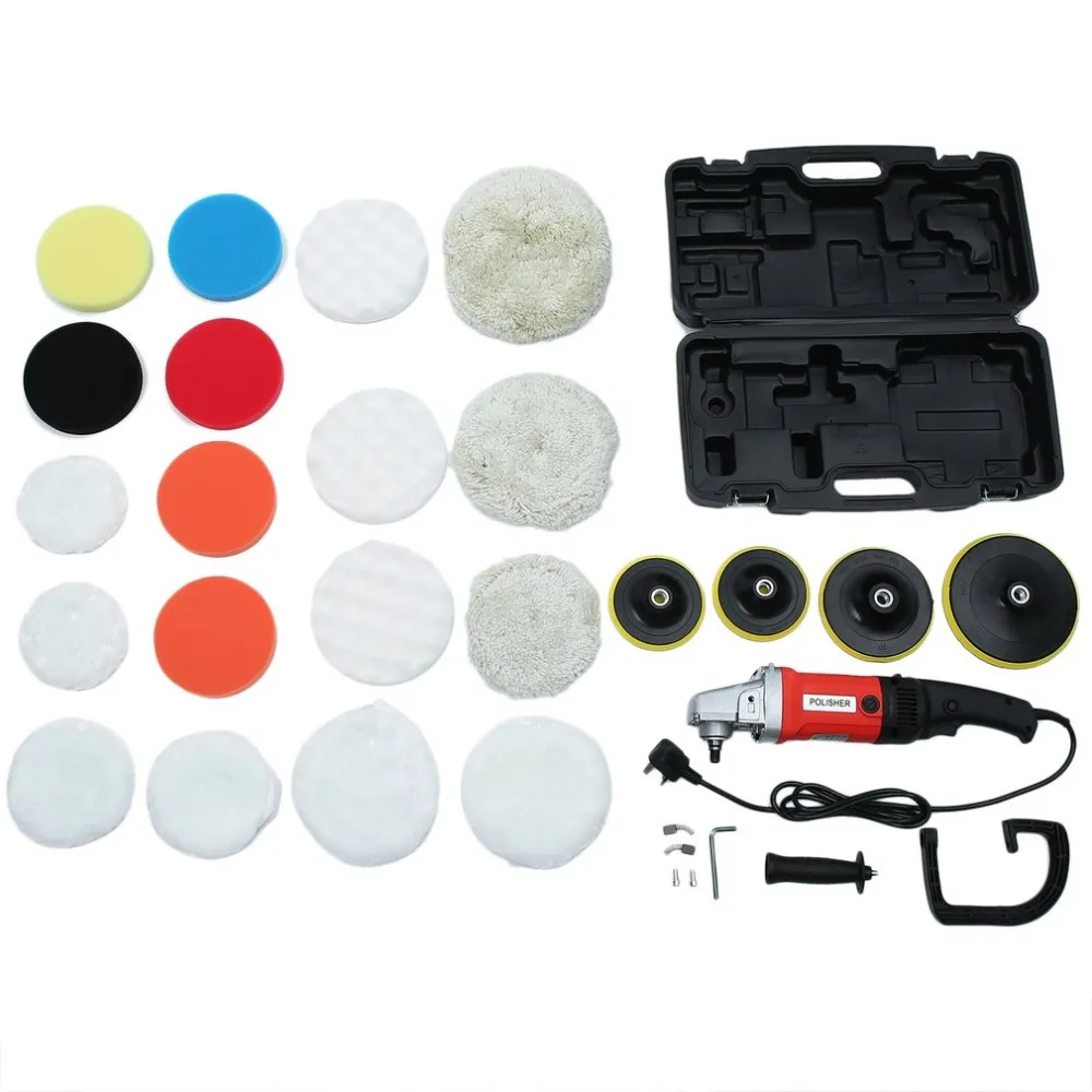 

1600W Car Polisher Sander Polishing Machine with Display Vehicle Cleaning Kit Variable Speed Polisher Foam Polishing Pads