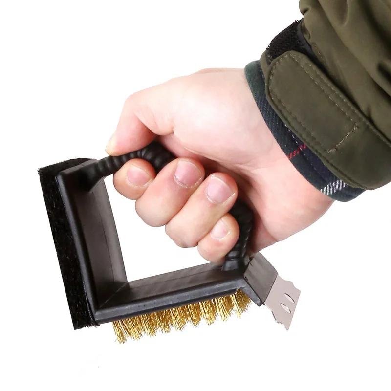 Multifunction 3 in 1 Durable BBQ Brush Tool Barbecue Grill Cleaner