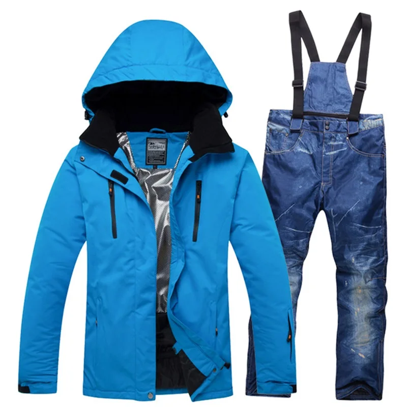 Professional Men Ski Suits Snow Outfit for Men's Hooded Snowsuit ...