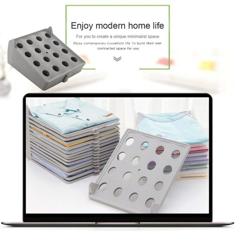 

1pc Household Clothes Folding Board Multifunctional Plastic Laundry Storage Fold Board Clothing Shelves Stacked Organizer Tools