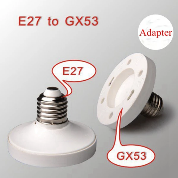 

E27 to GX53 Base Screw LED Lamp Bulb Holder Adapter Socket Converter