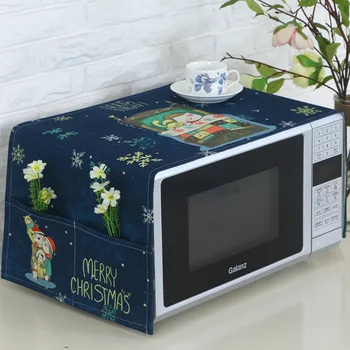 

Quality Cotton And Linen Fabric Microwave Oven Dust Cover High - Grade European Style Anti oil Protective