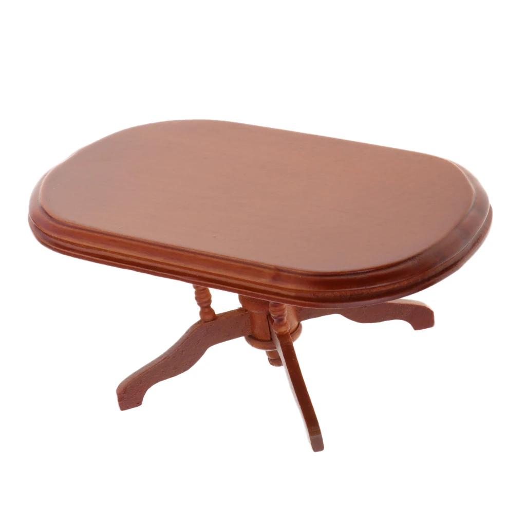 1/6 Dolls House Miniature Wooden Table Tea Table or 1/12 Dining Table Any Room Furniture (Red)