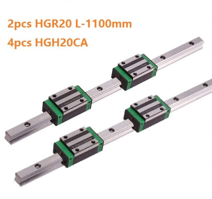 

Линейная направляющая/рельса HGR20, 2 шт., сделано в Китае, линейные узкие блоки HGH20CA для фрезерных станков с ЧПУ