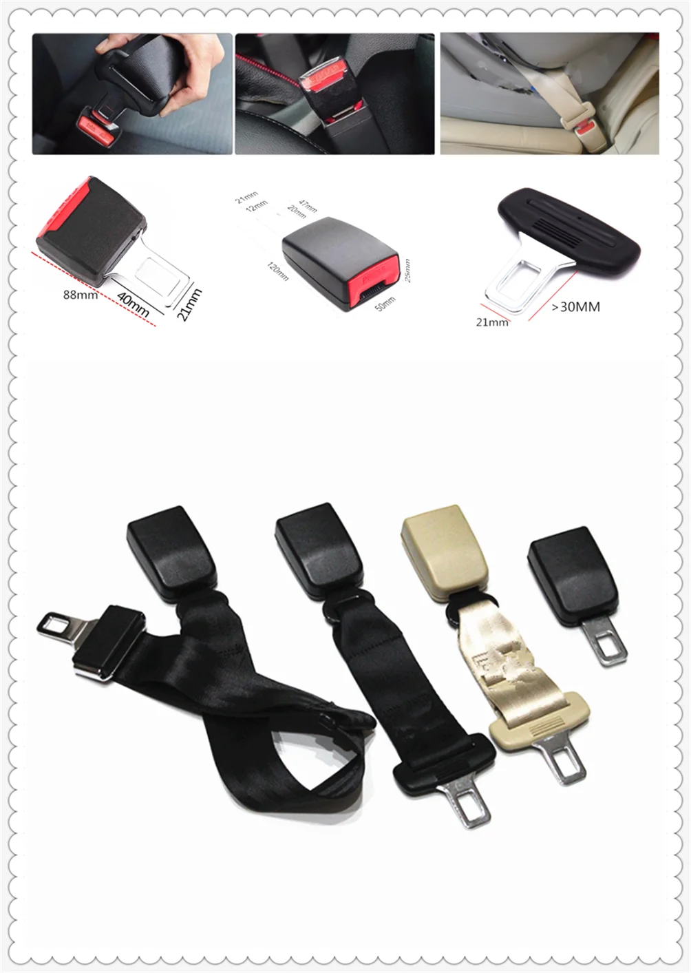 

car parts safety belt lock core plug extension joint universal buckle for BMW E34 F10 F20 E92 E38 E91 E53 E70 X5 M M3