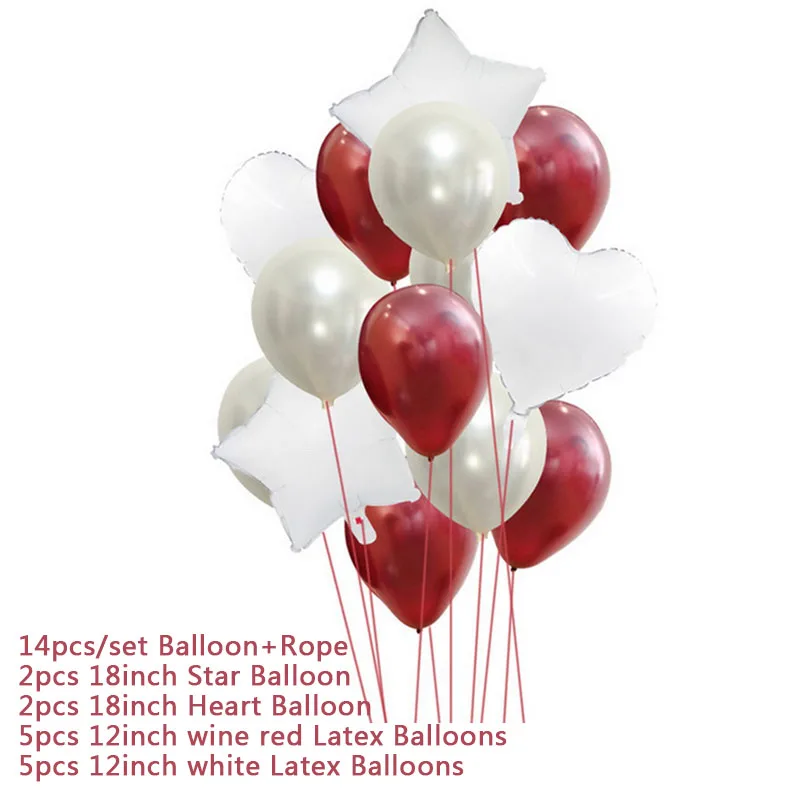 14 шт. розовое золото прозрачный конфетти латексный воздушный шар атмосферный набор фольги воздушный шар День рождения украшение детский душ - Цвет: Белый