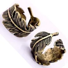 17mm Opening Hot On sale Vintage Unisex European Style Retro Bronze Leaf Ring free shipping
