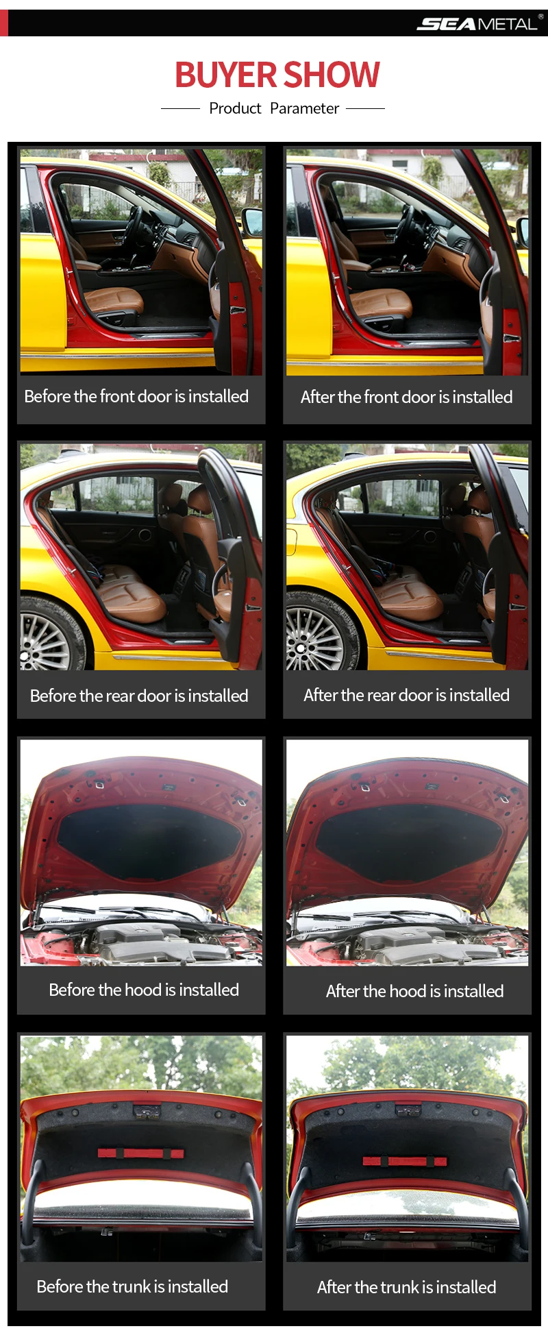 Seametal уплотнительная полоса для двери автомобиля звукоизоляция автомобиля Стайлинг стикер резиновые уплотнительные полоски клей авто отделка края шумоизоляция