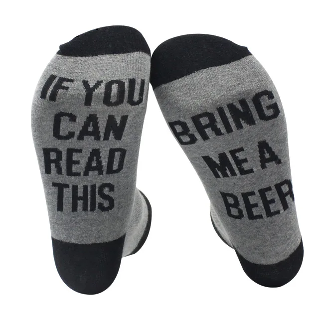 Летние носки хлопковые с забавным, если вы можете почитать это bring me a Pizza Beer Wine Donut coffee Humor Words женские и мужские короткие носки Le68442