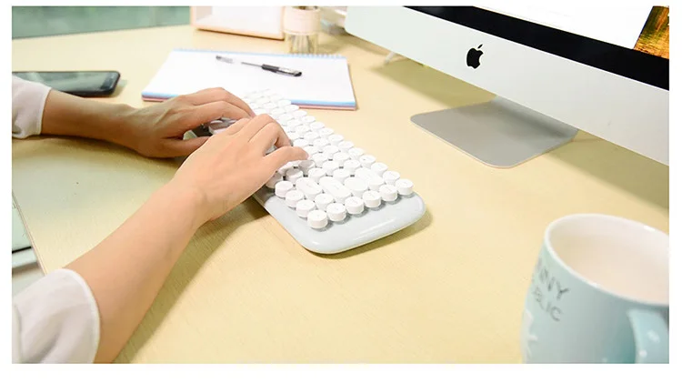 2,4G мини беспроводная Bluetooth клавиатура мышь набор панк шоколадный ключ крышка беспроводная клавиатура в стиле ретро компьютерная клавиатура для ноутбука