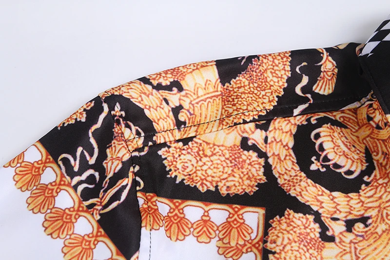Бренд seestern Мужская рубашка с леопардовым принтом, комплект из решетки, цветочный рисунок и в западном стиле Молодежная рубашка Топы модно