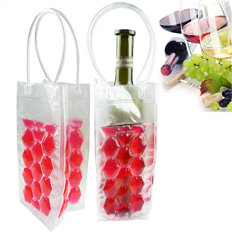 Rapid Ice bucket Bag Drink Bottle Cooler Bag Wine Beer Champagne Bucket Foldable Carrier Cooling Holder Chillers Frozen PVC Bag